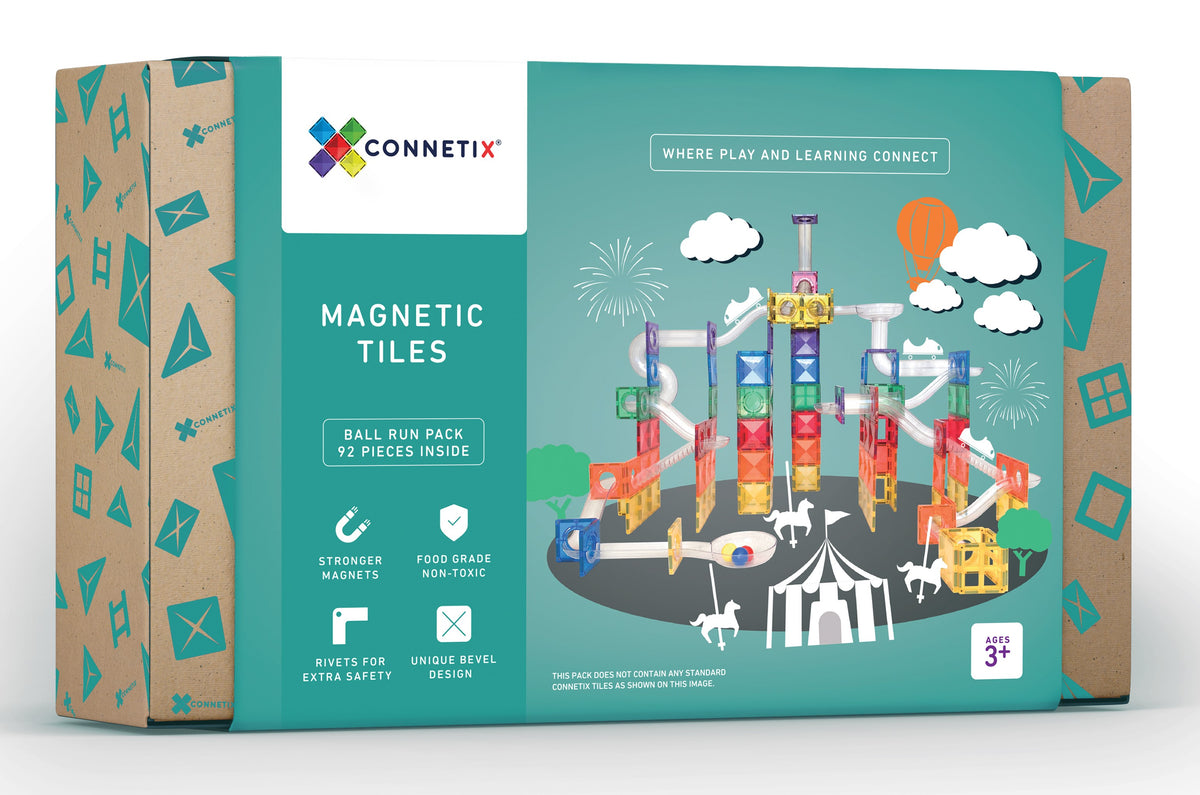 CONNETIX - Magnetic Tiles 92 Piece Ball Run Pack