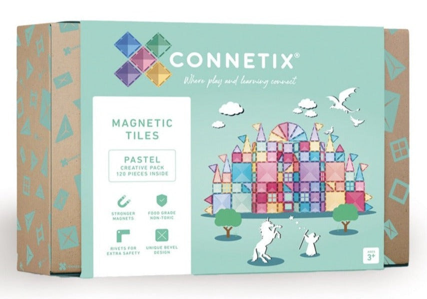 CONNETIX - Magnetic Tiles 120 Piece Pastel Creative Pack