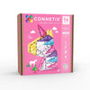 CONNETIX - Magnetic Tiles 56pc Glitter Unicorn Pack
Connetix magnetic tile set packaging with pink background and colorful tiles.