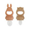 Load image into Gallery viewer, Silicone Fruit Feeding Pacifier Bunny - Almond/Terracotta