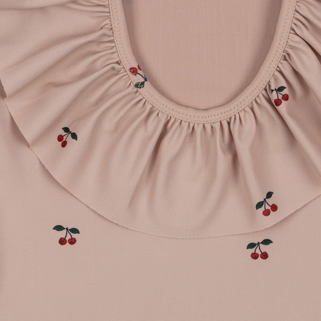 Manuca LS Frill Swimsuit - Cherry Blush