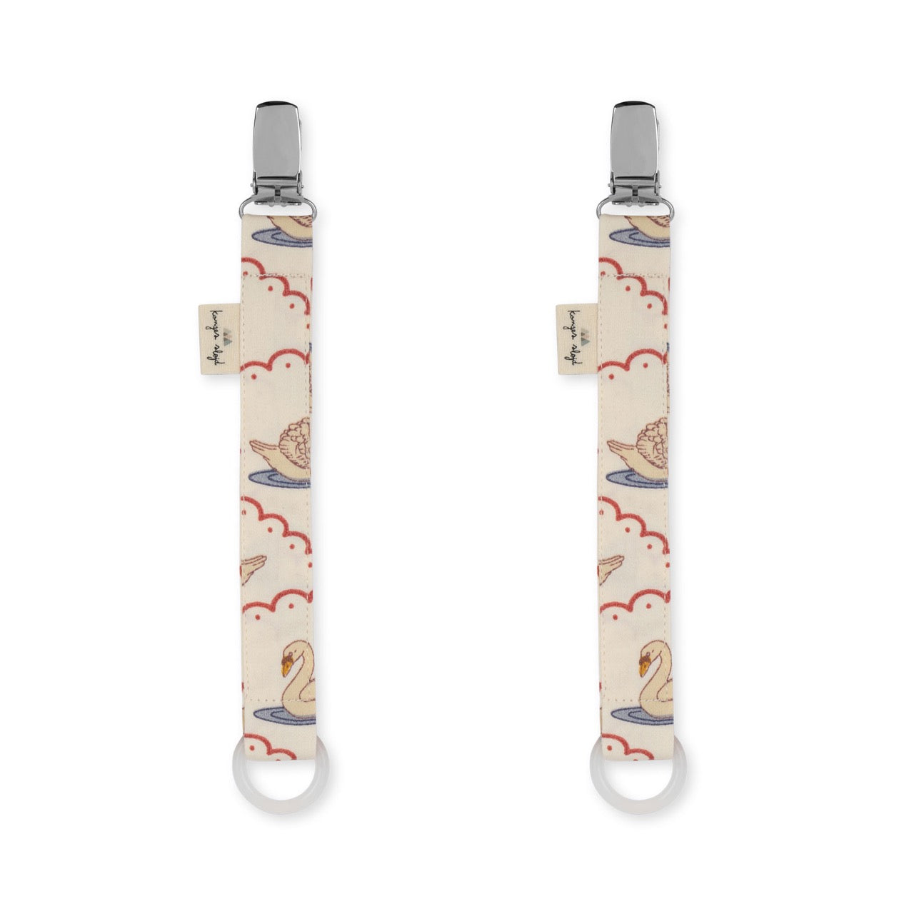 2 pack Pacifier Strap -Swan