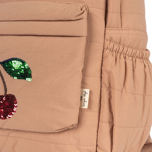 Juno Quilted Sequin Midi Backpack - Cherry