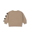 Lou Animal Spike Dino Sweatshirt GOTS- Oxford Tan
