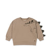 Konges Sløjd - Lou Animal Spike Dino Sweatshirt GOTS- Oxford Tan