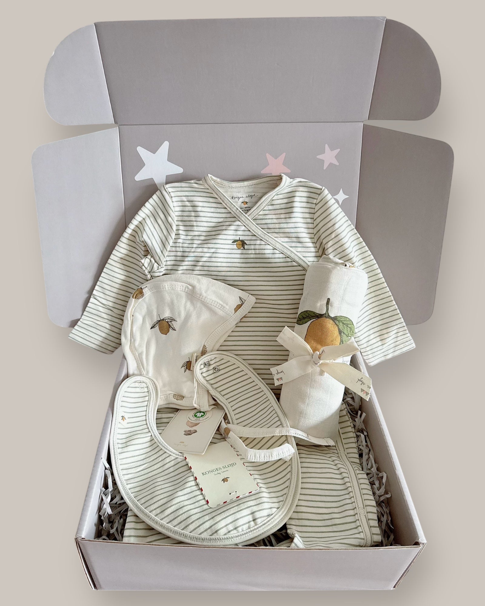 New Born Baby Gift - Lemon Stripe (for baby 0M +)