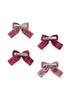 4 Pack Glitter Bow Hair Clips - Pink Mix