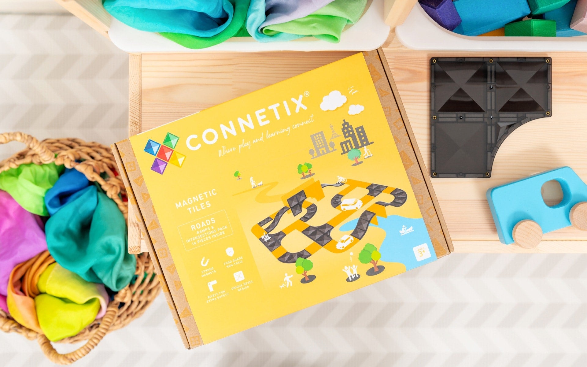 CONNETIX - Magnetic Tiles Ramps & Intersections Pack 16 pc