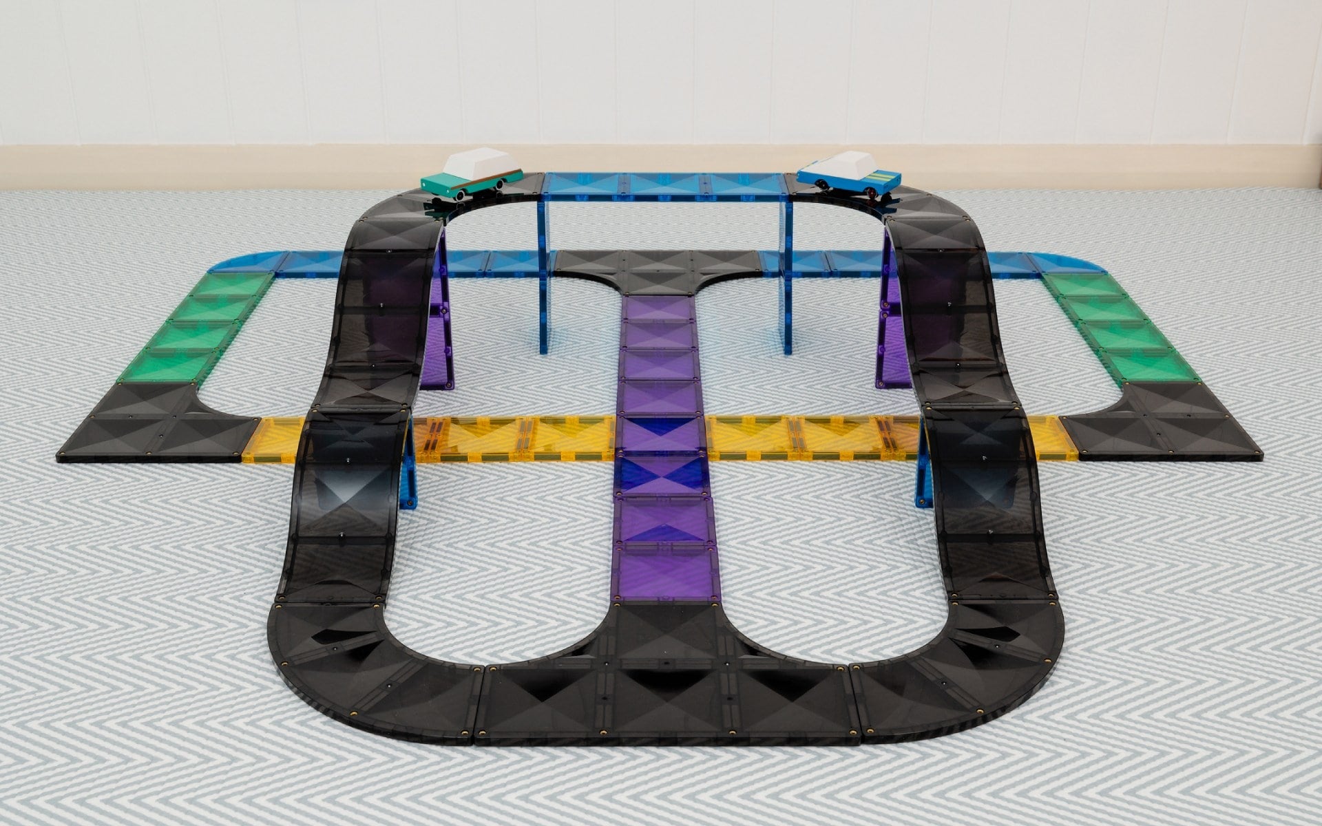 Magnetic Ramp CONNETIX - Magnetic Tiles Ramps & Intersections Pack 16 pc – Little Kinder