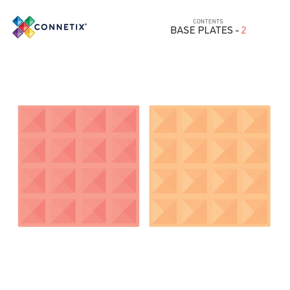 CONNETIX - Magnetic Tiles Pastel Lemon & Peach Base Plate 2 pc (*Pre-order*)