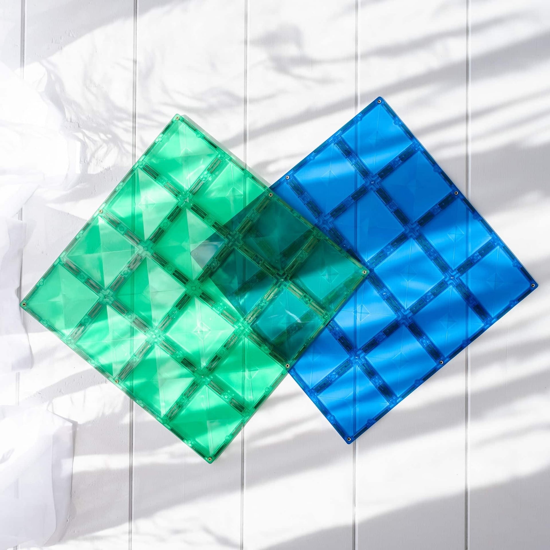 CONNETIX - Magnetic Tiles Rainbow Blue & Green Base Plate 2 pc