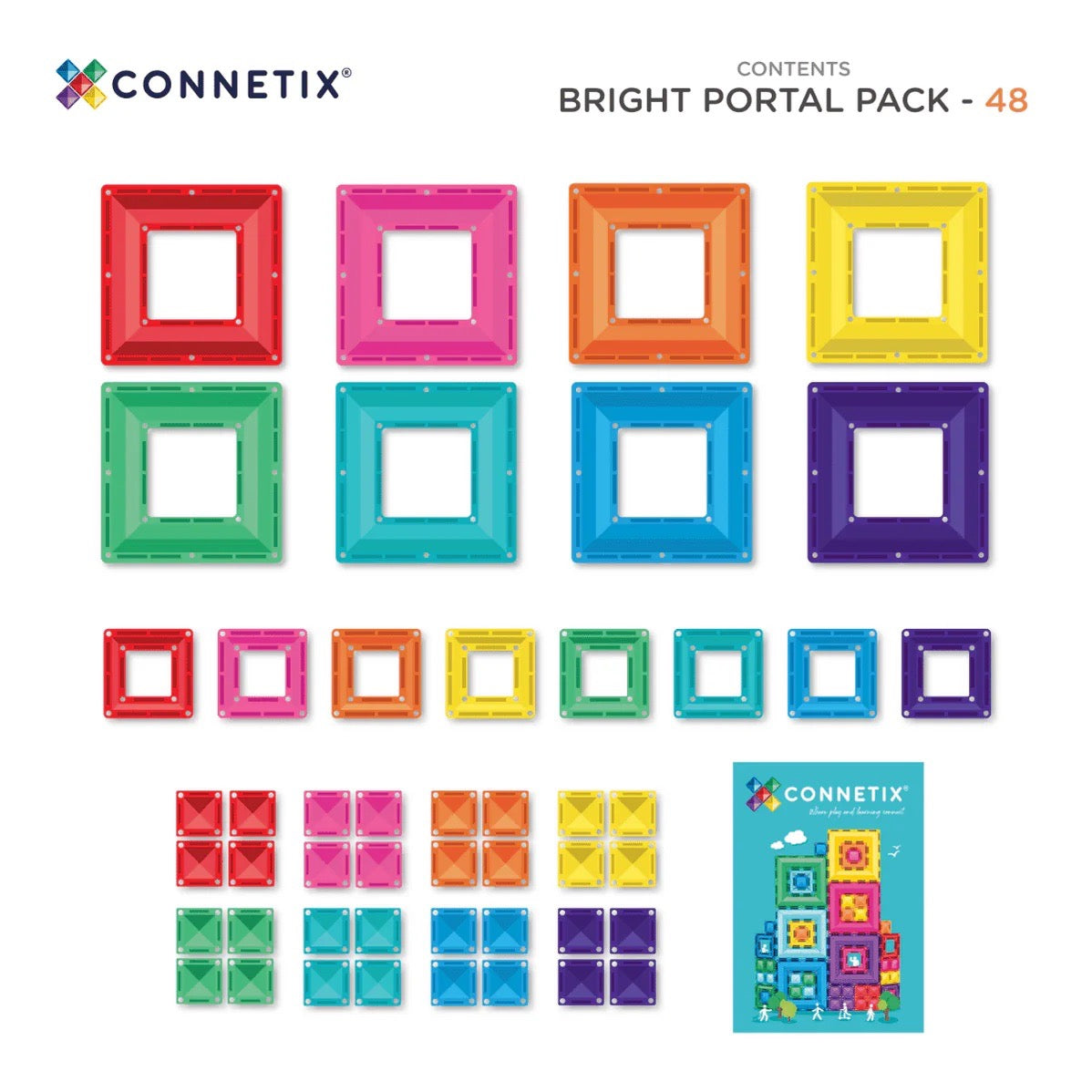 CONNETIX - Magnetic Tiles 48 pc Bright Portal Pack