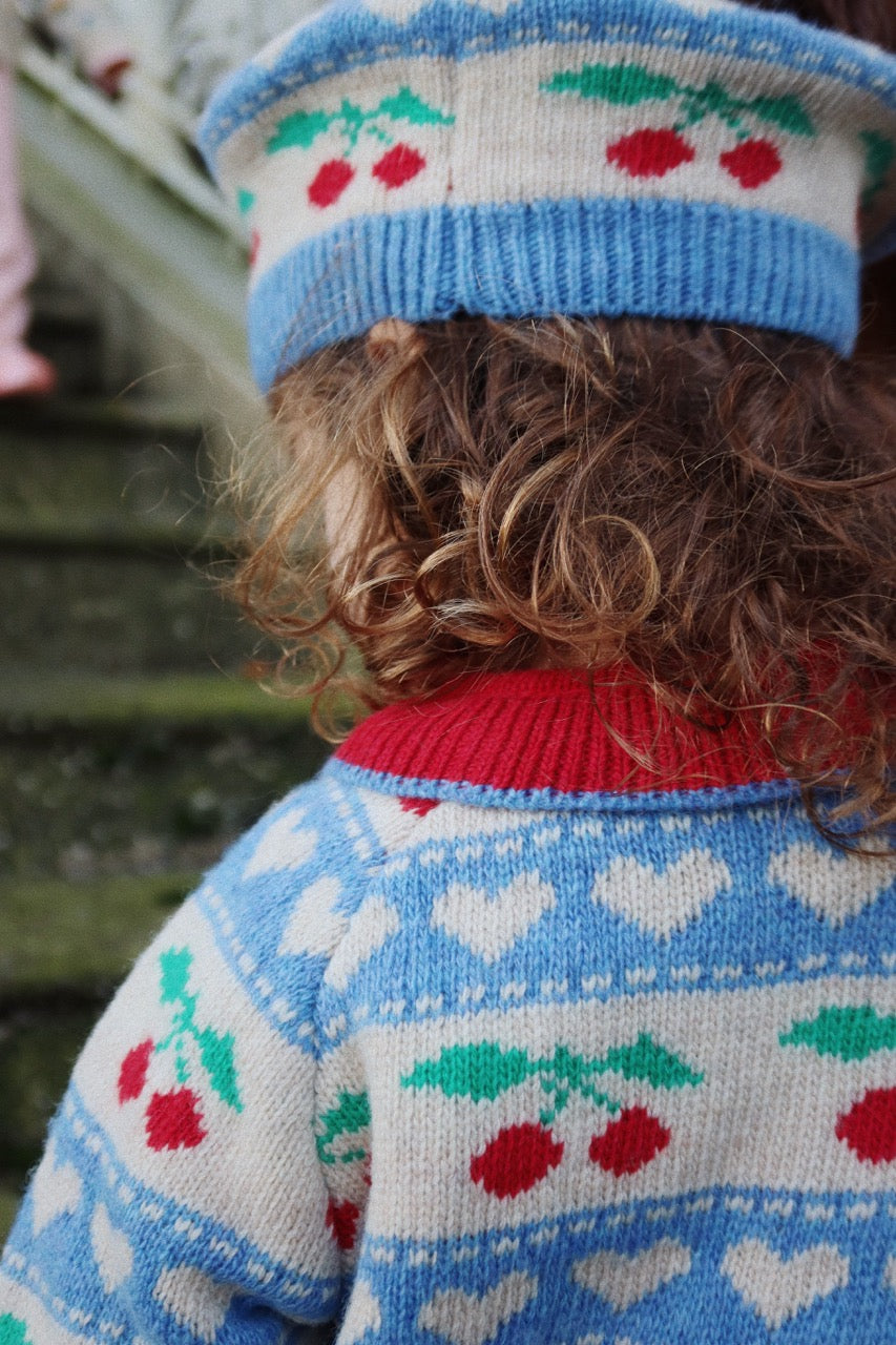 Belou Knit Beret - Cherry Stripe