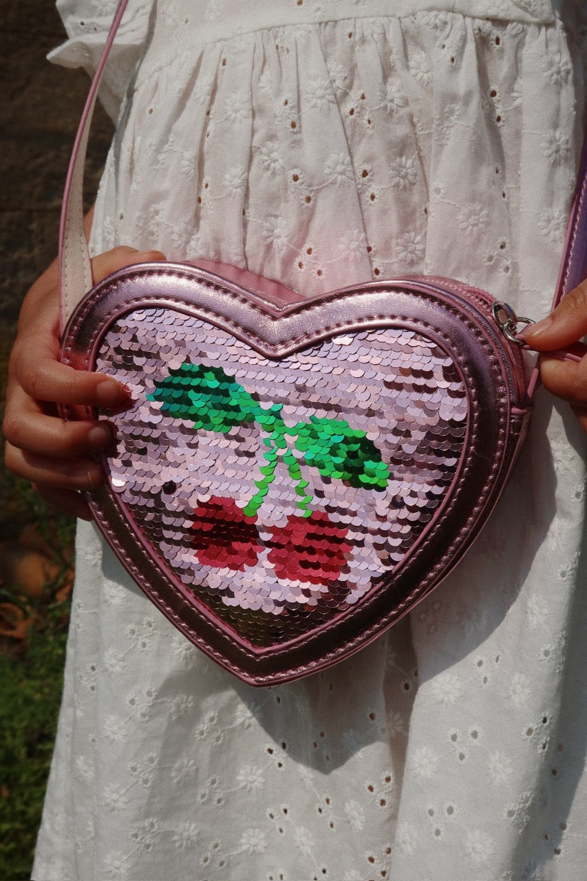 Tut Heart Sequin Bag - Rose