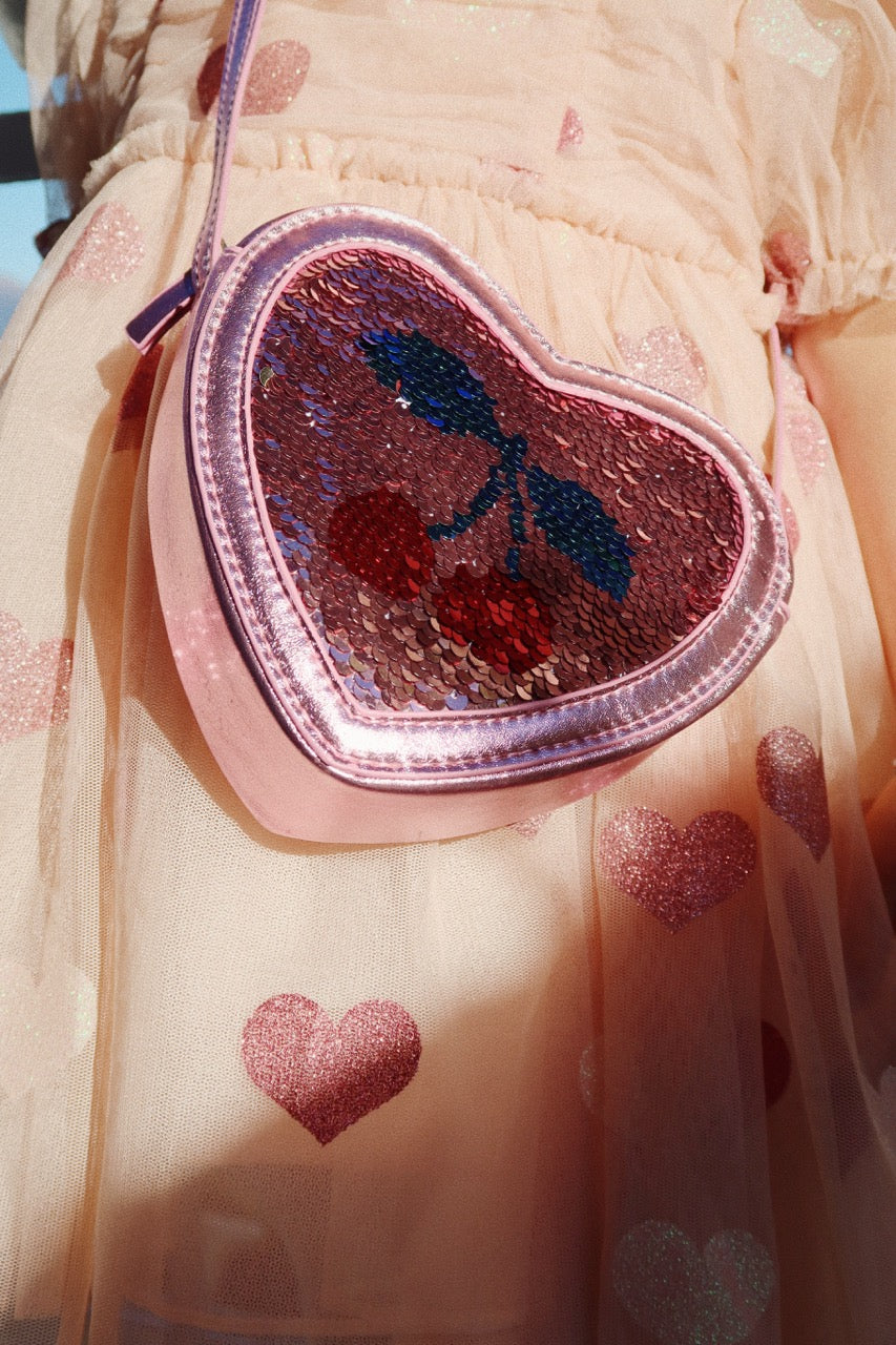 Tut Heart Sequin Bag - Rose