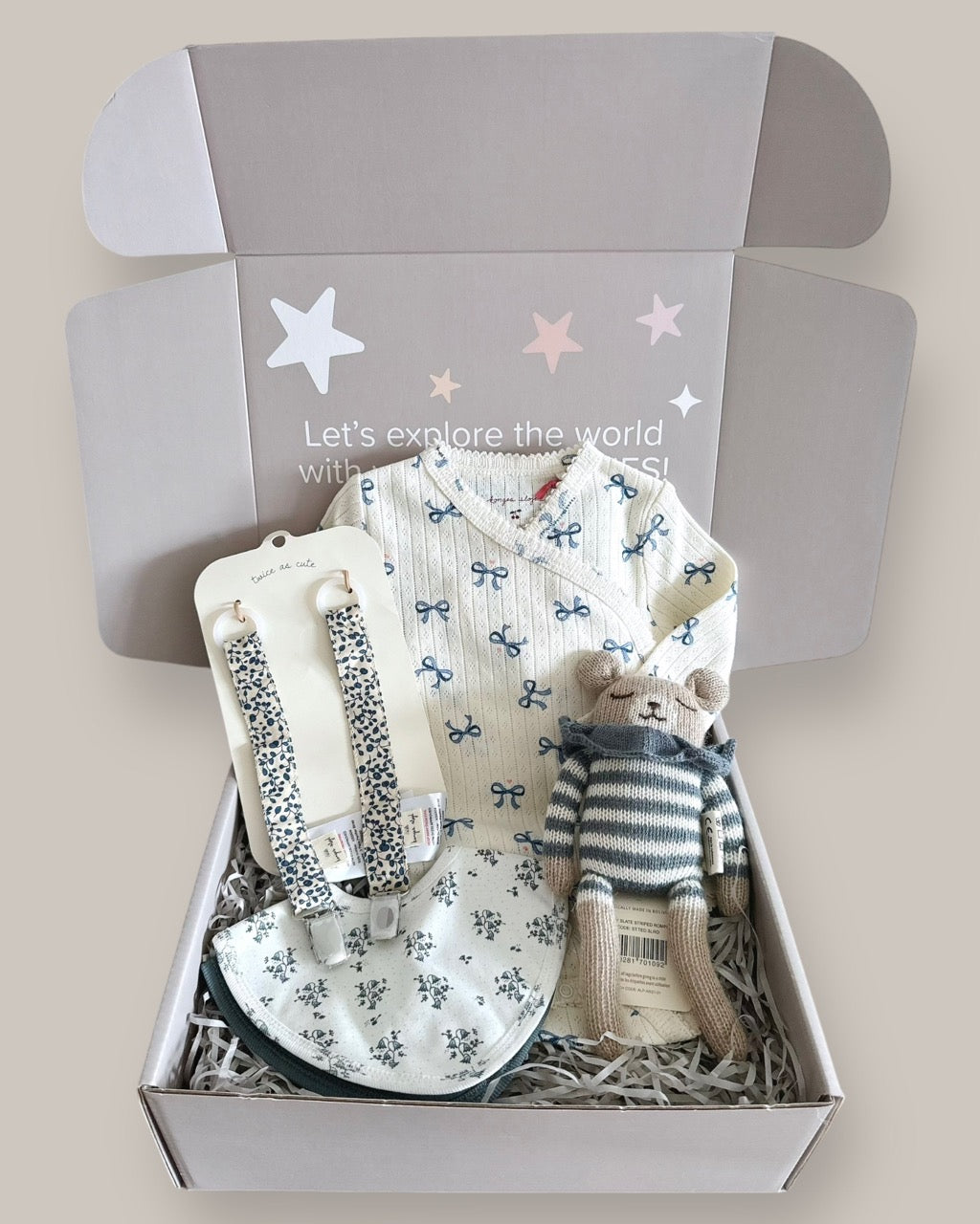 New Born Baby Gift - Blue Bow (for baby 0M +)