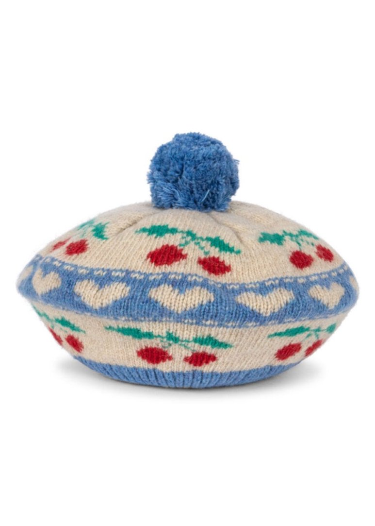 Belou Knit Beret - Cherry Stripe