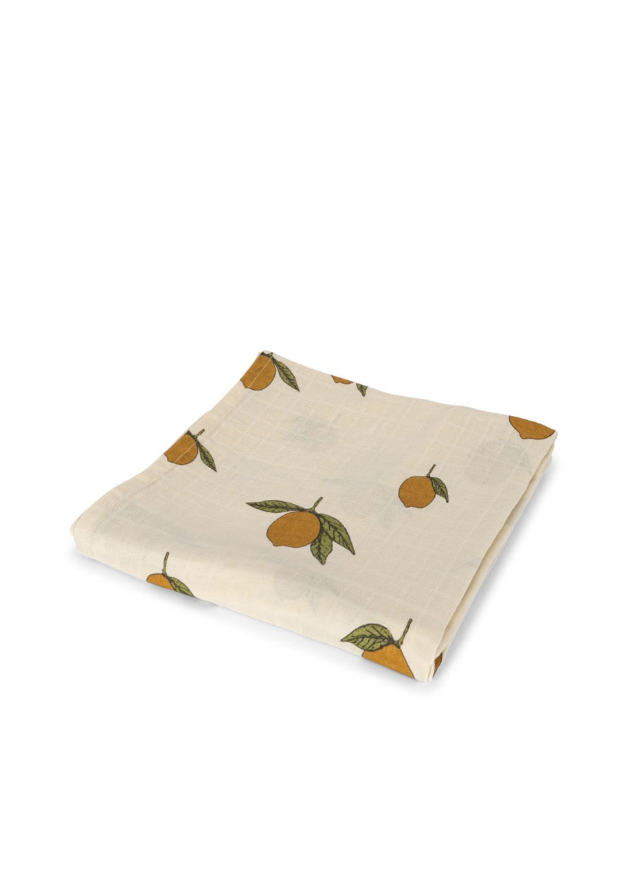 Big Muslin Swaddle Gots - Mon Grand Citron