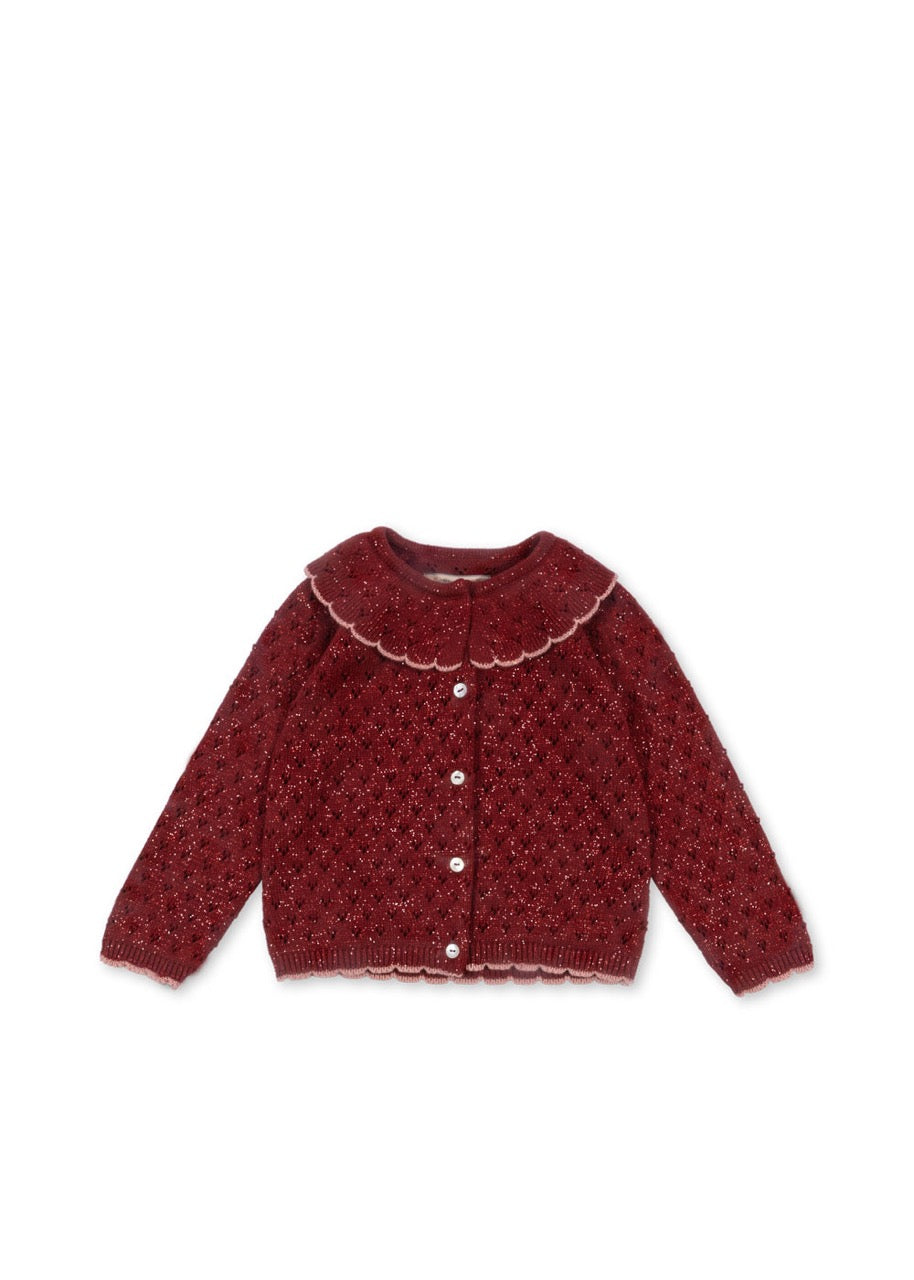 Holiday Knit Cardigan - Red Dahlia