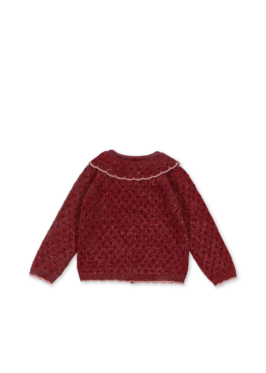 Holiday Knit Cardigan - Red Dahlia