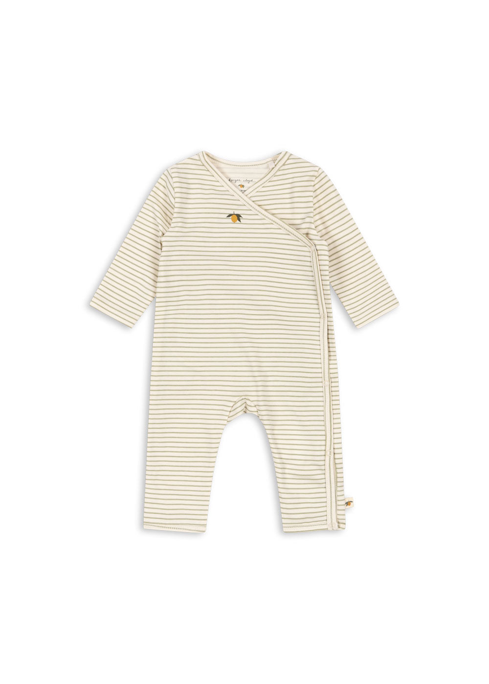 Basic Newborn Onesie Gots - Tea Stripe