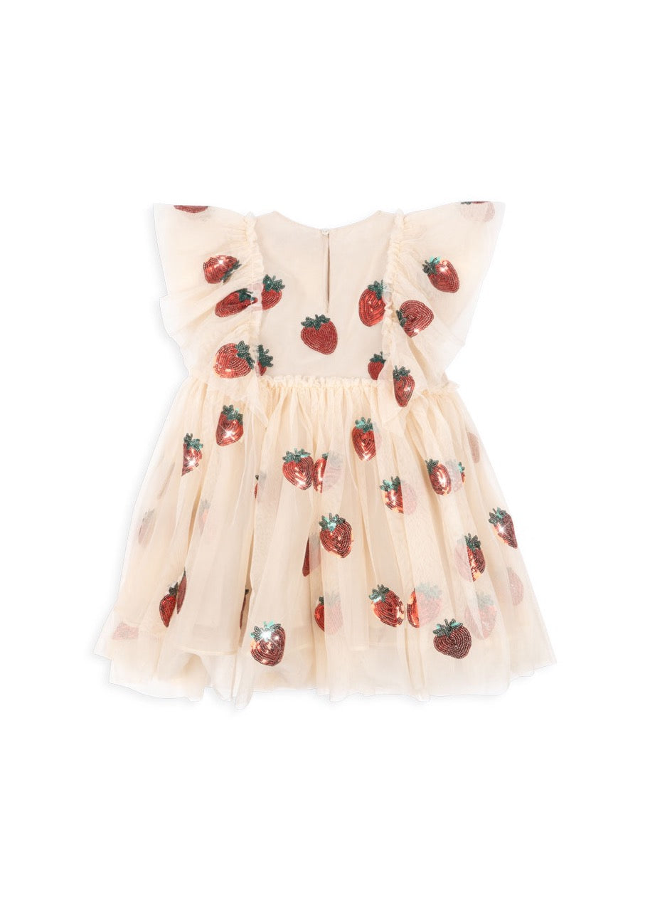 Yvonne Frill Dress - Strawberry