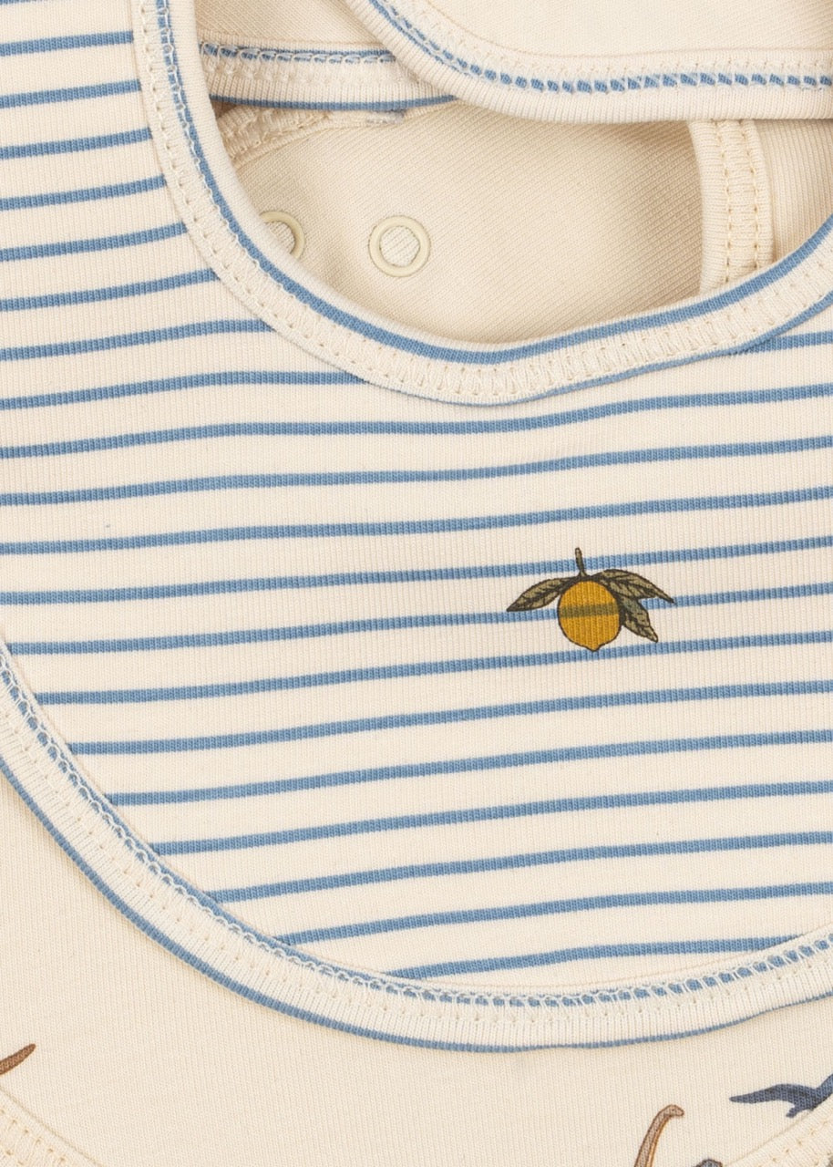 Konges Sløjd - Basic 2 pack bibs - Kubi/Stripe Bluie
