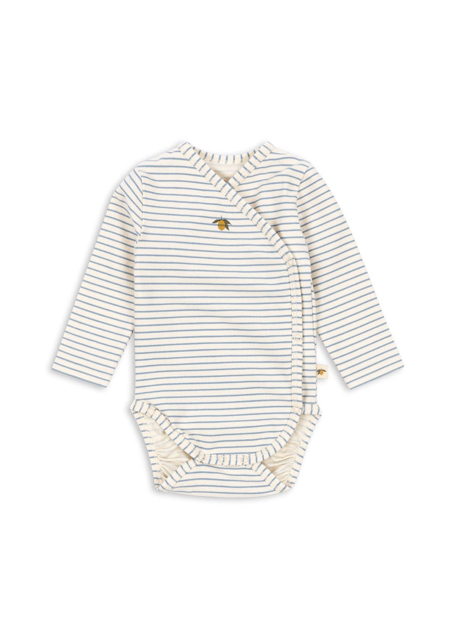 Konges Sløjd - Basic ls New Born Body Gots - Stripe Bluie