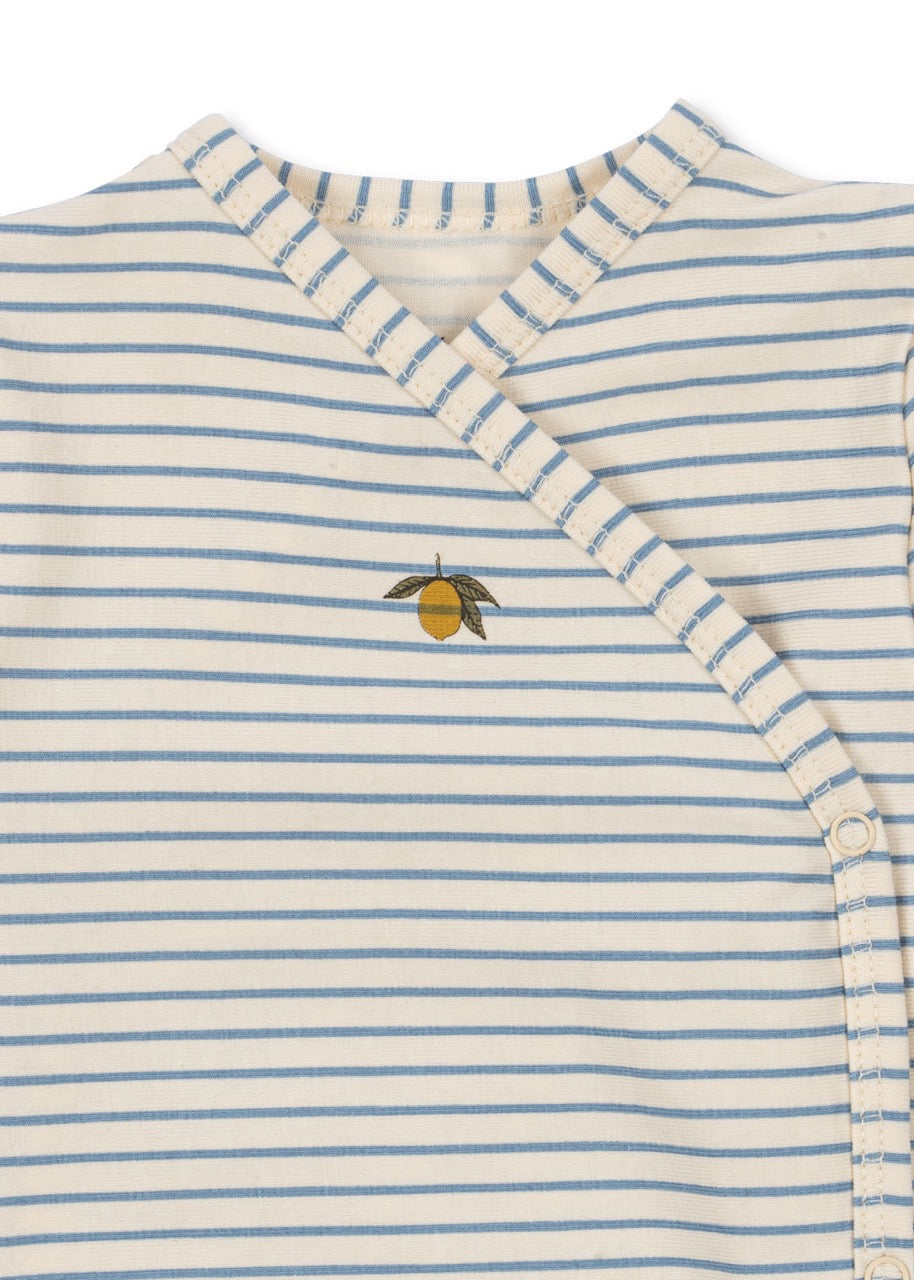 Konges Sløjd - Basic ls New Born Body Gots - Stripe Bluie