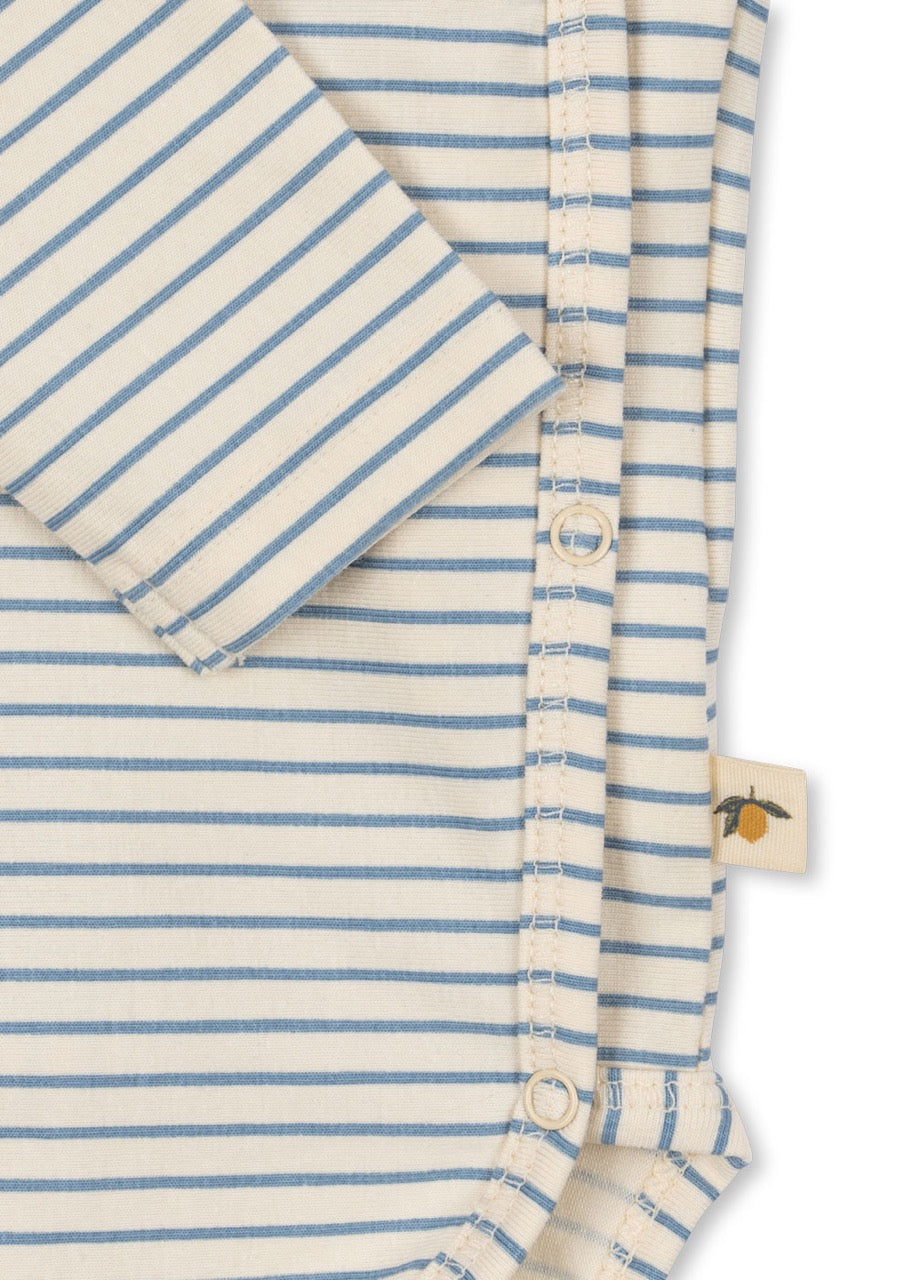 Konges Sløjd - Basic ls New Born Body Gots - Stripe Bluie