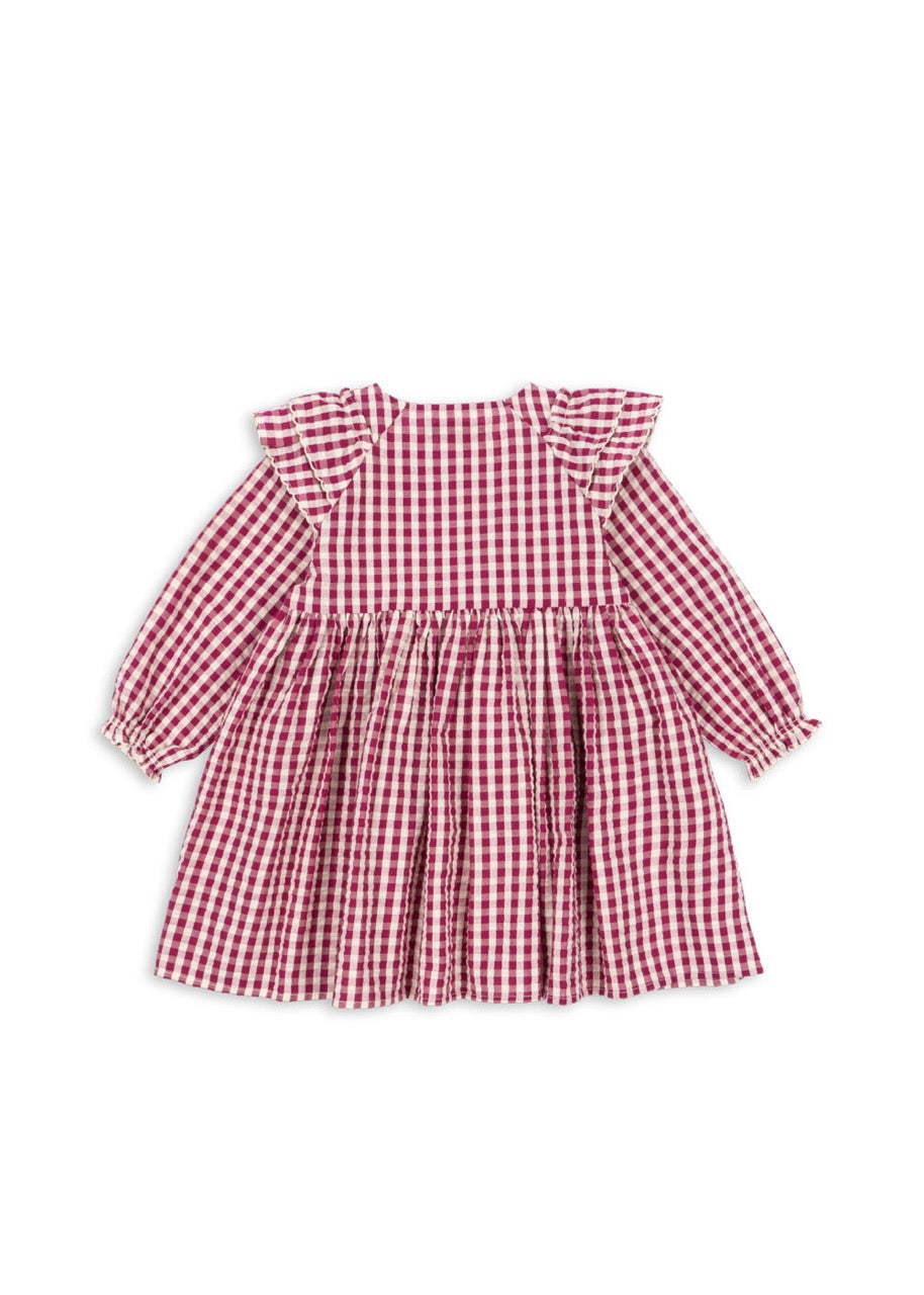 Konges Sløjd - Kim Dress GOTS - Sangria/Butter Check