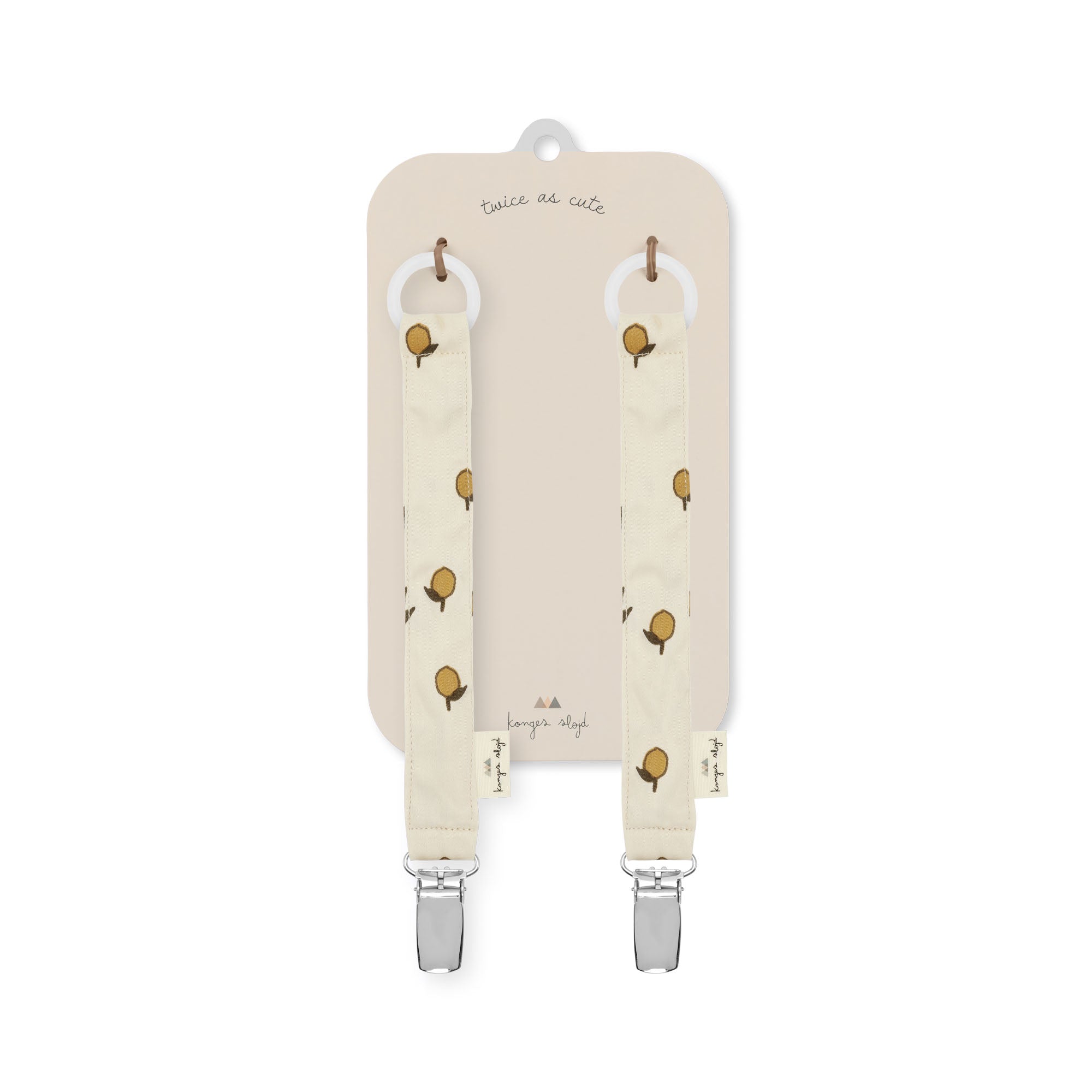 Konges Sløjd - 2 pack Pacifier Strap - Lemon