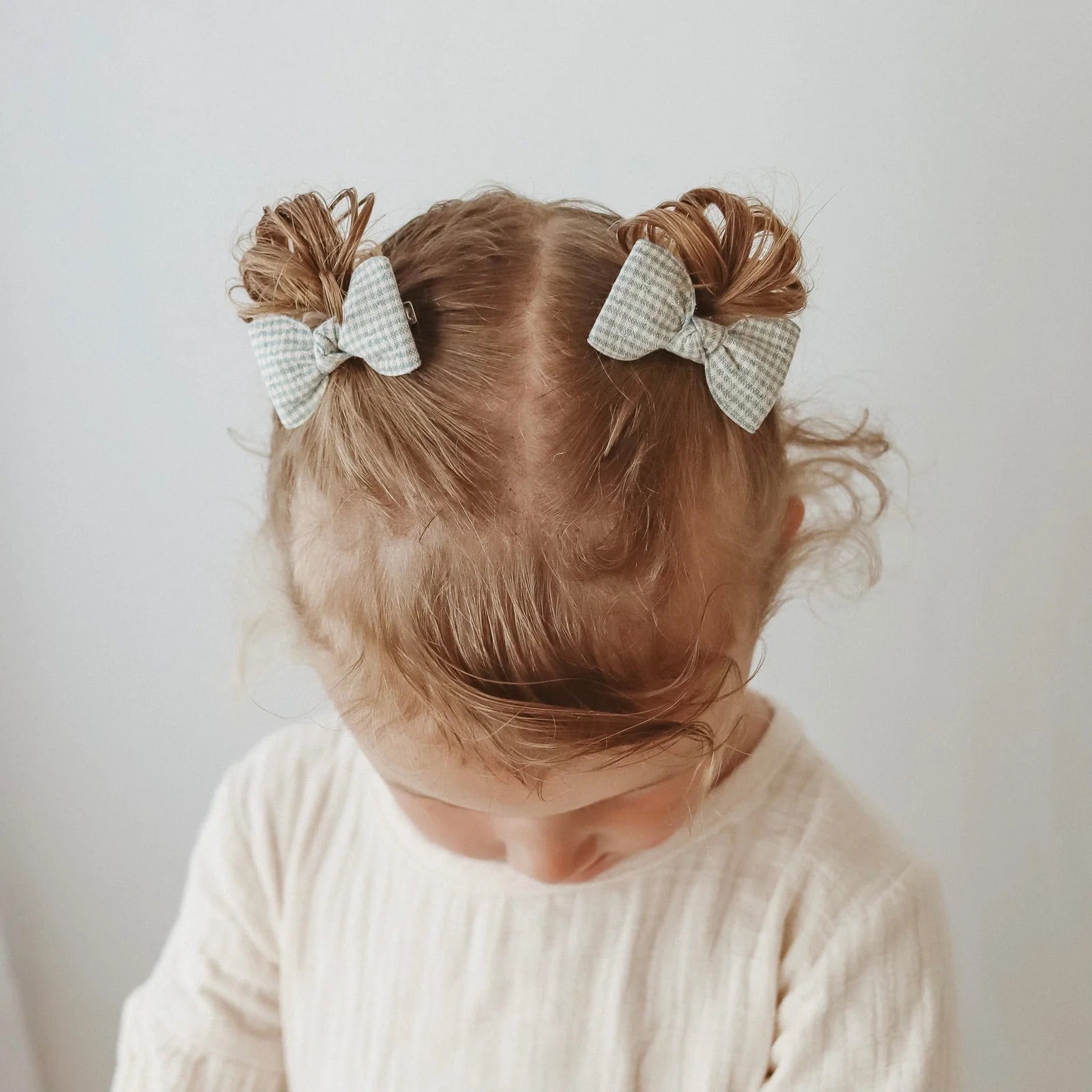 LITTLE MARSHMALLOW - Petite Pigtail Set // Tiny Gingham - Sky