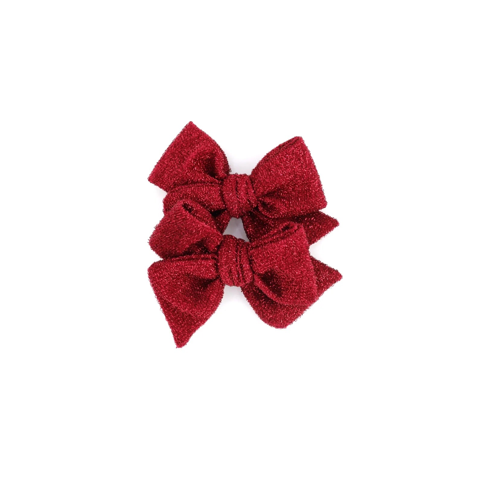 LITTLE MARSHMALLOW - Pinwheel Pigtail Set // Tinsel Red