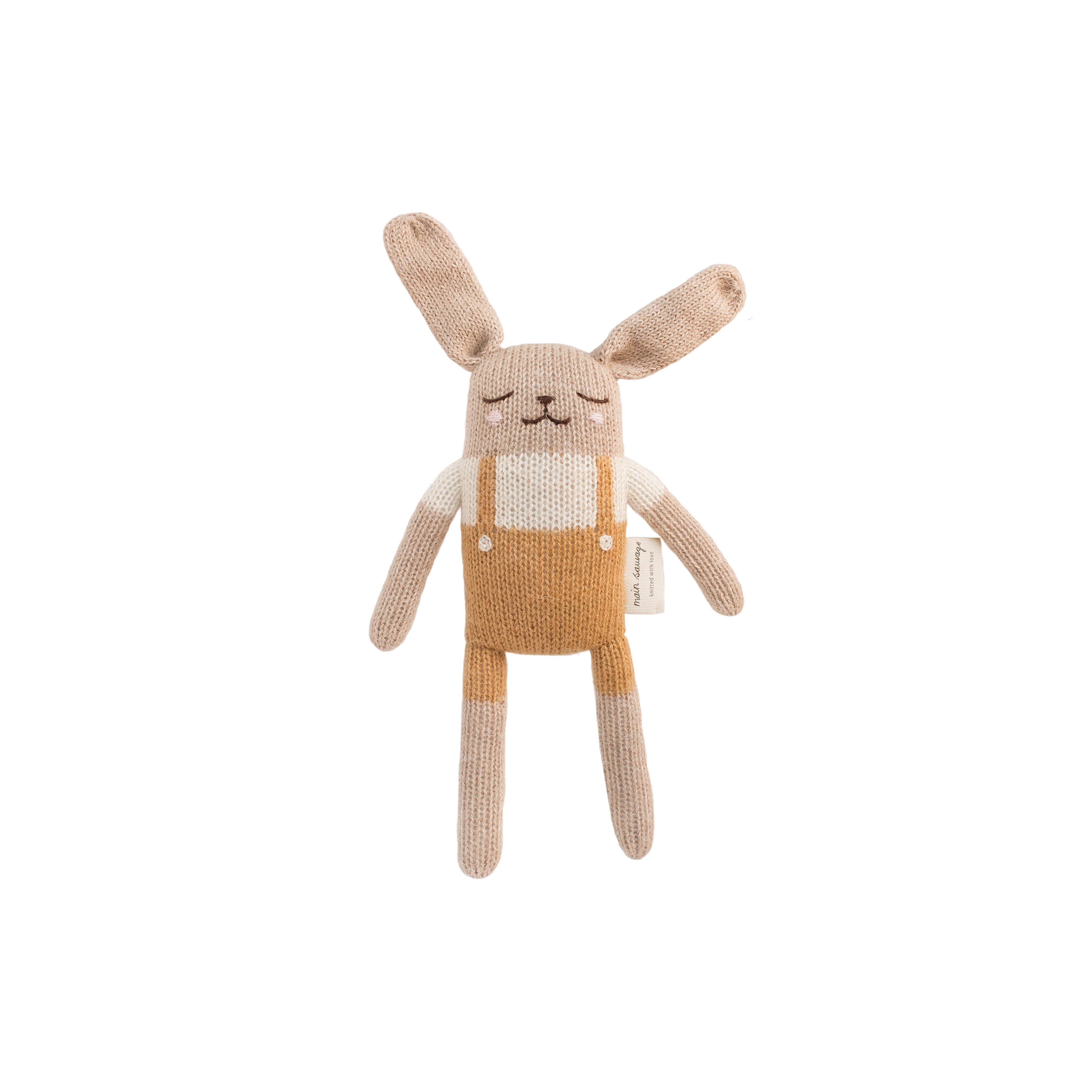 MAIN SAUVAGE - Bunny knit toy | ochre