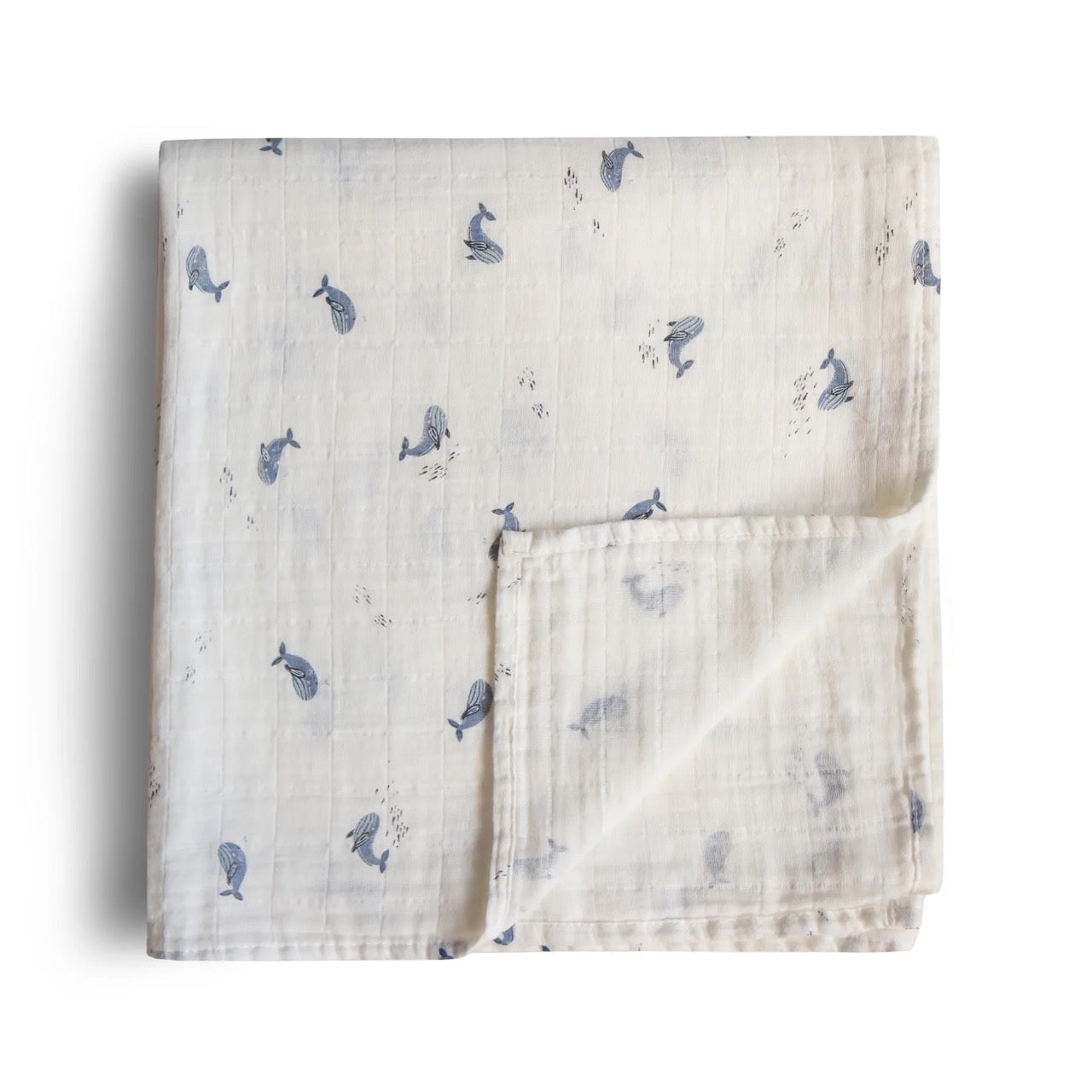MUSHIE - Muslin Swaddle Blanket Organic Cotton - Whales