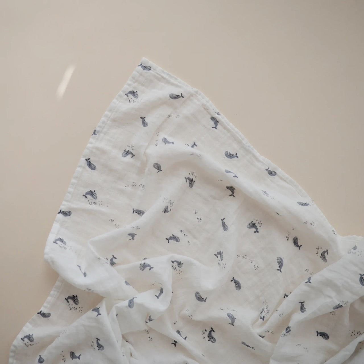 MUSHIE - Muslin Swaddle Blanket Organic Cotton - Whales