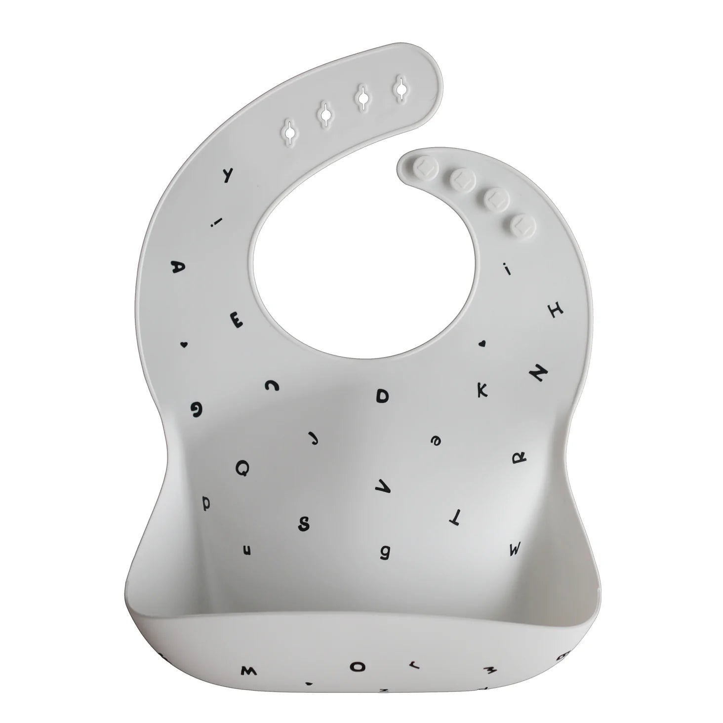 MUSHIE - Silicone Baby Bib - Letters White