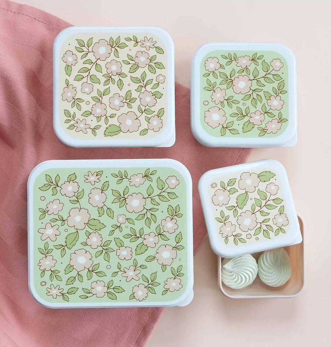 A LITTLE LOVELY COMPANY - Lunch & snack box set - Blossoms